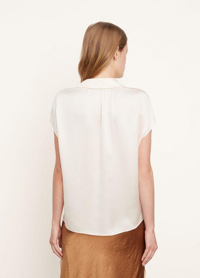 VINCE SHORT-SLEEVE SILK SHIRT