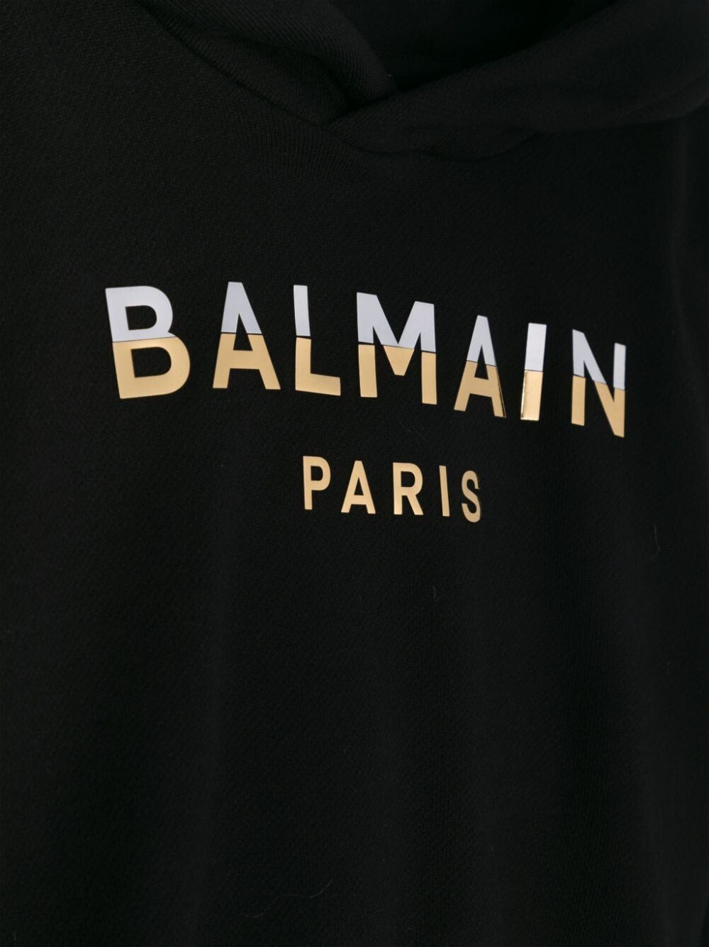Balmain Logo-print Cotton Hoodie In Black