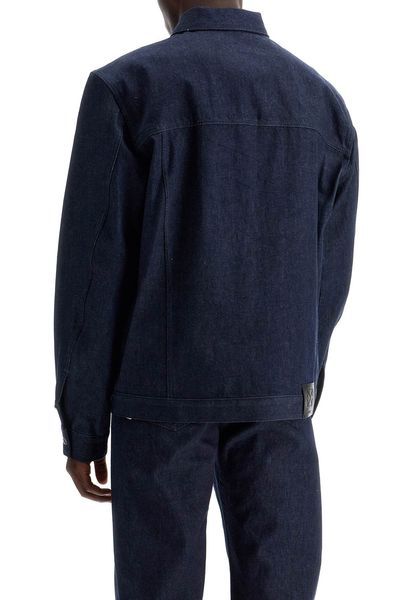 Off-white Men's Denim Shirt Jacket With Button Closure In Black