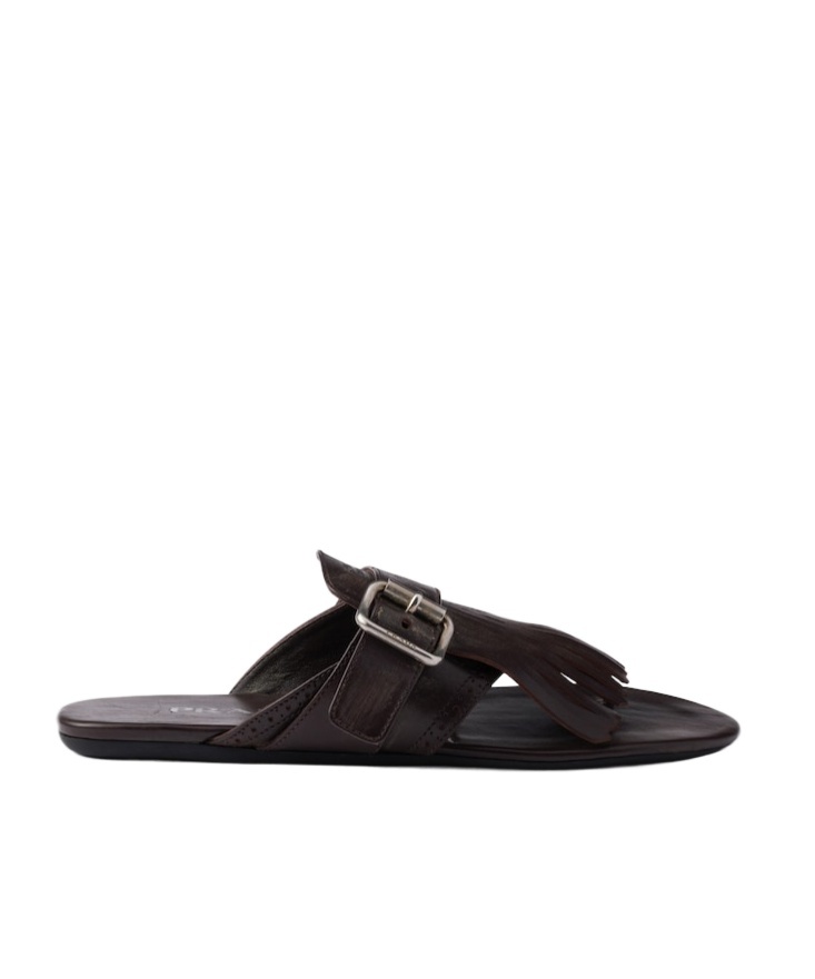 Prada Slippers Infradito Shuffle In Pelle Nera Donna