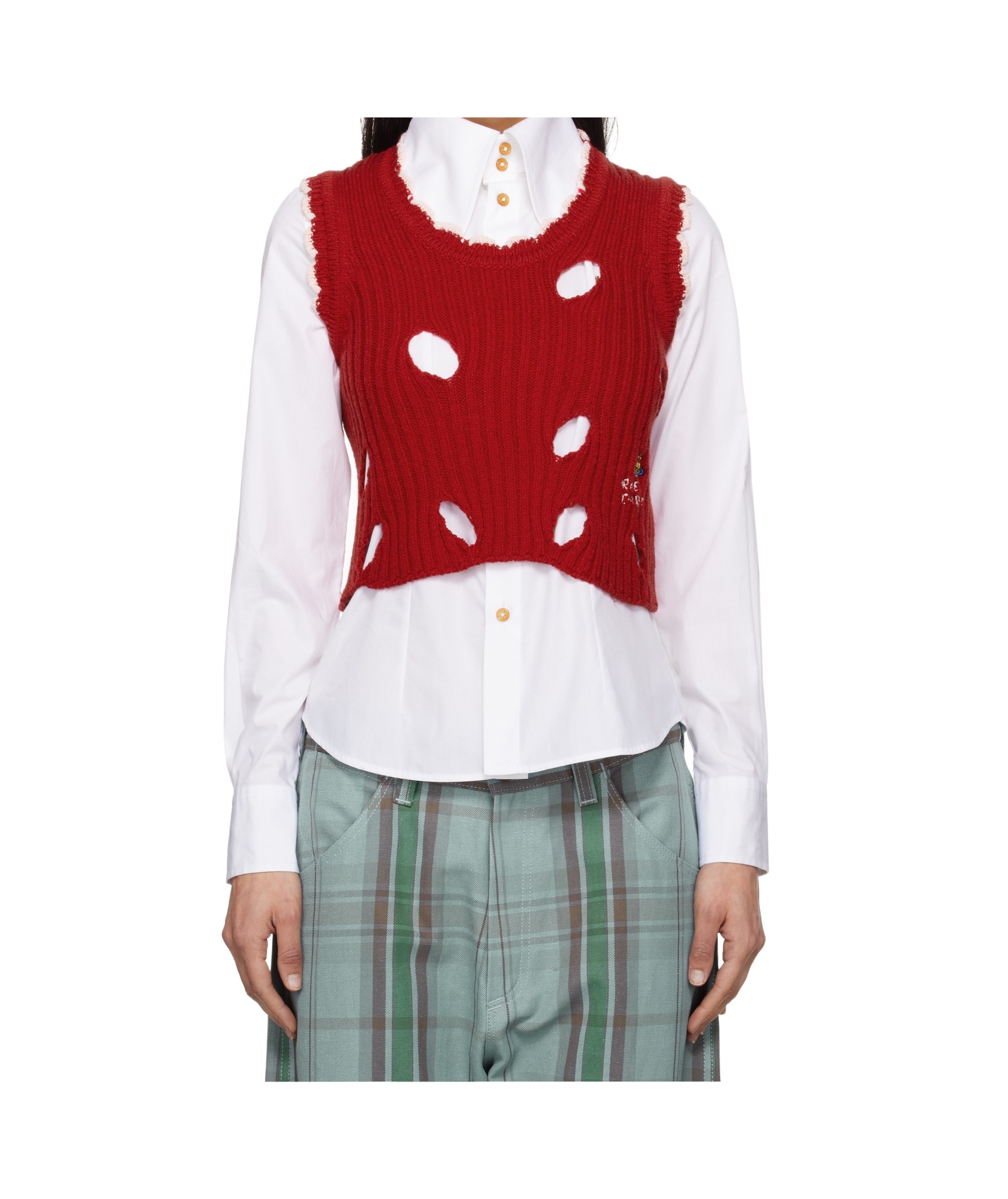 Vivienne Westwood Red Slash Tank Top In Red