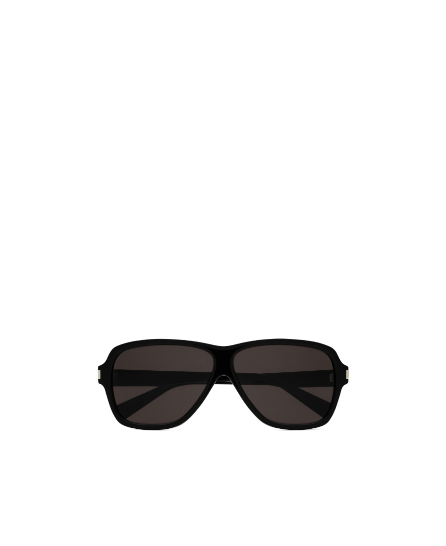 Saint Laurent Logo-embossed Oversize-frame Sunglasses In Black