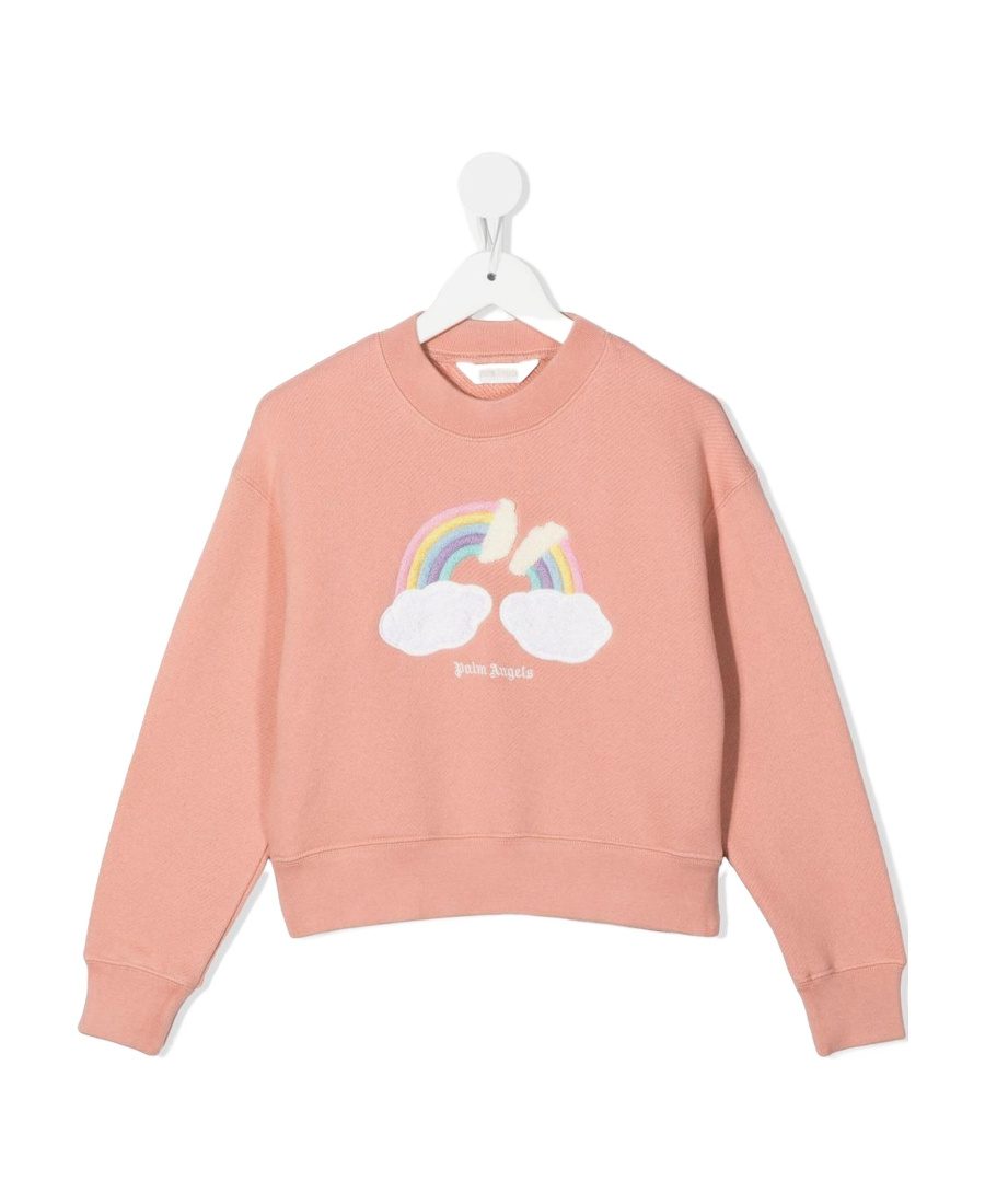Palm Angels Rainbow Cotton-jersey Sweatshirt 4-12 Years In Pink