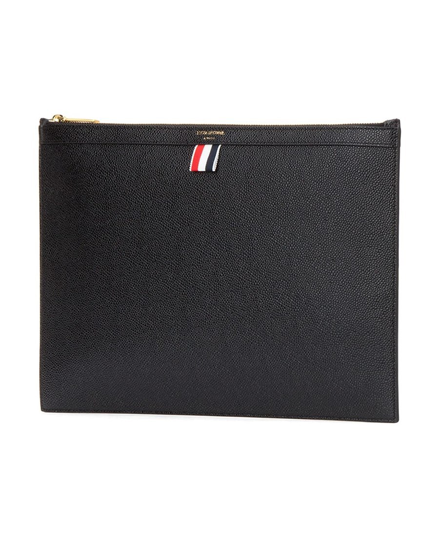 Thom Browne Medium Document Holder With Iconic Logo In Black