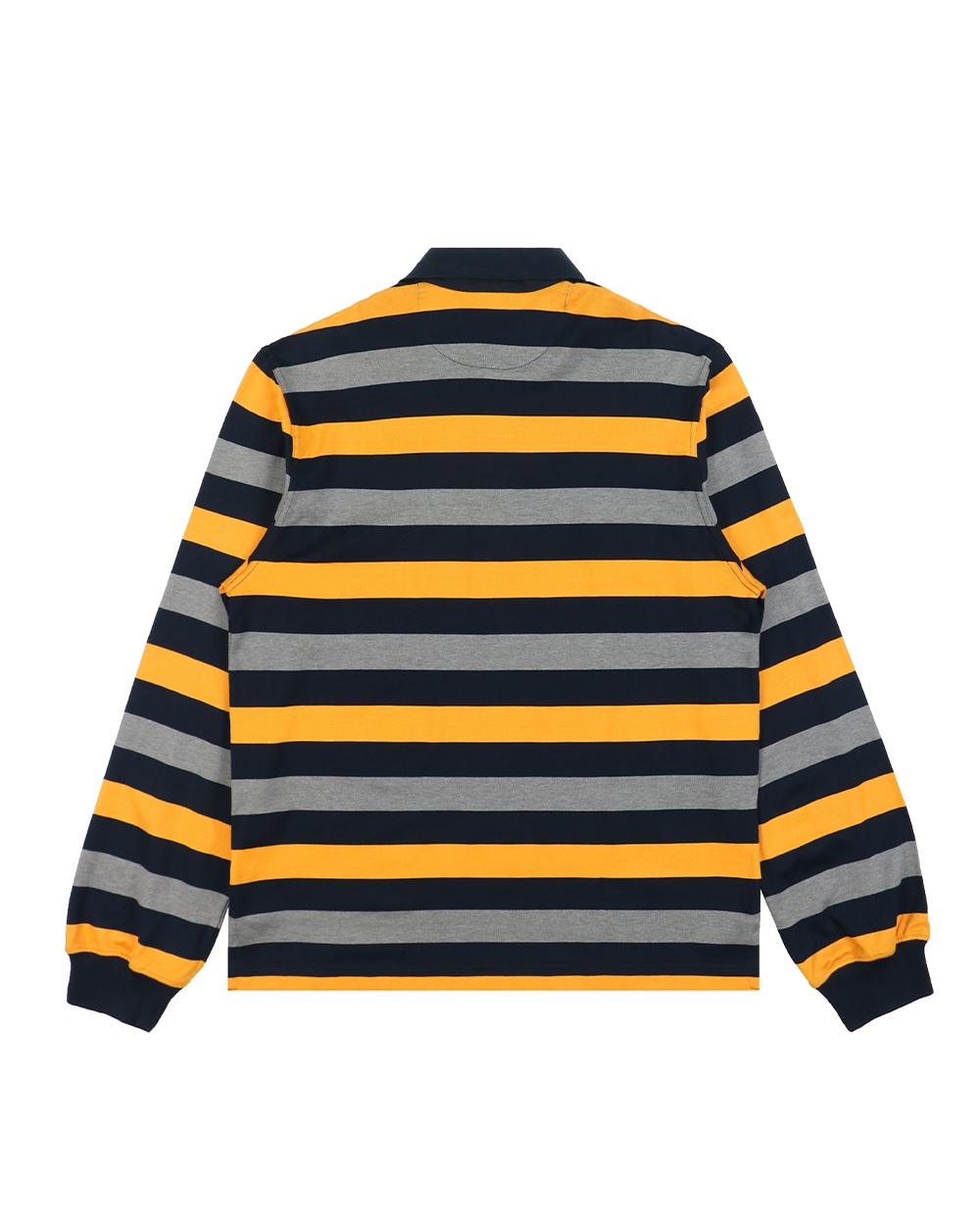 Paul & Shark Striped Long-sleeved Polo Shirt In Black