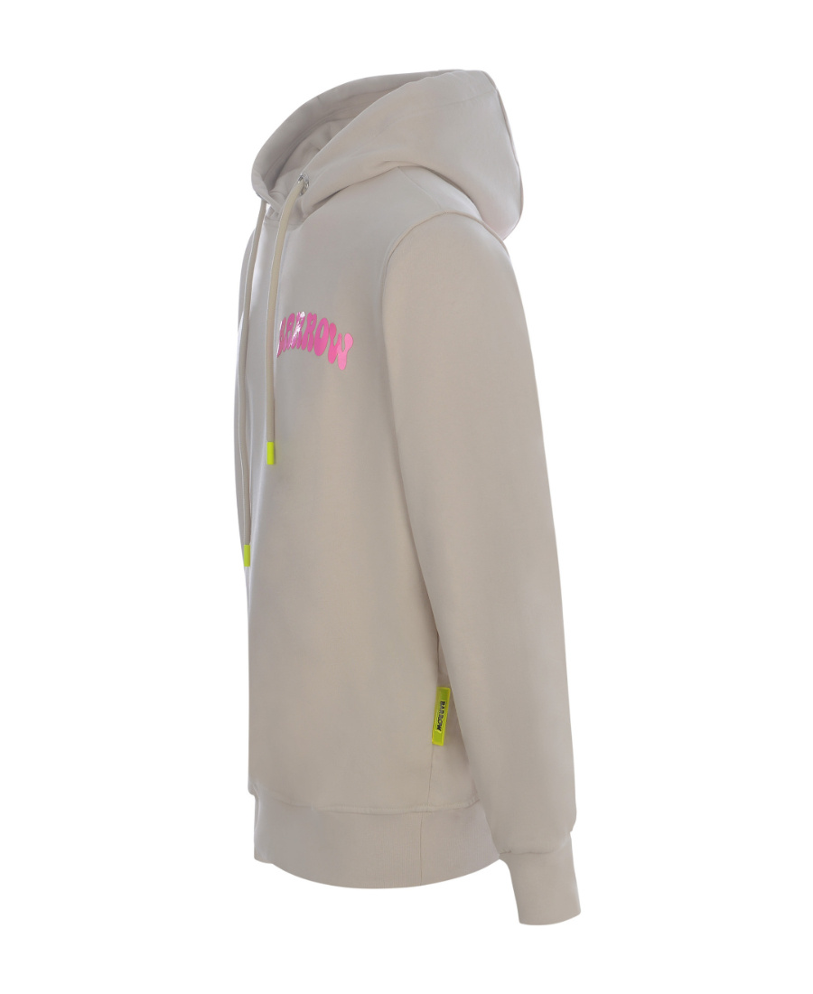 Barrow Logo Pattern Hooded Pullover In Brown