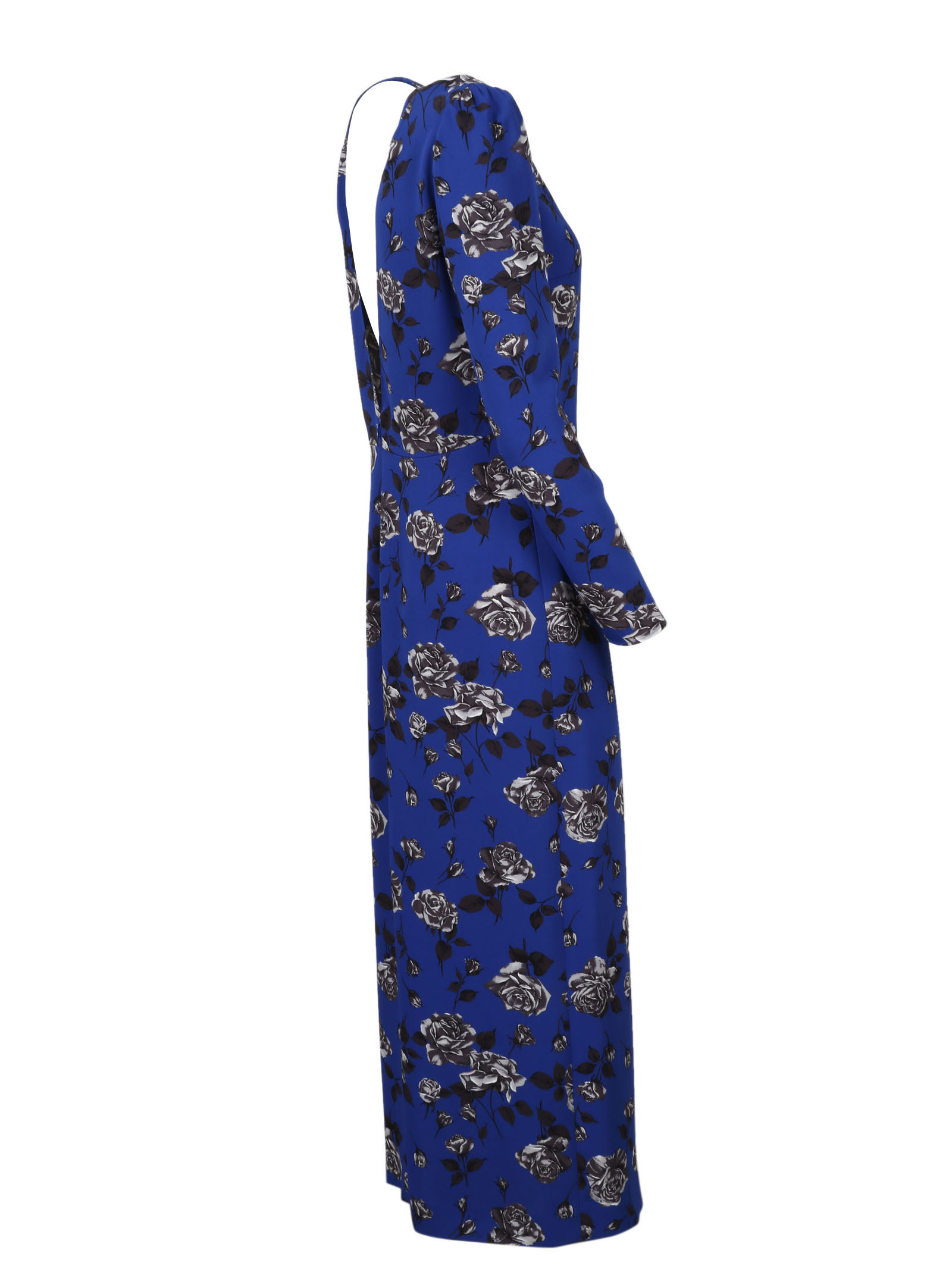 Shop Red Valentino Printed Long-sleeved Dress In Blue