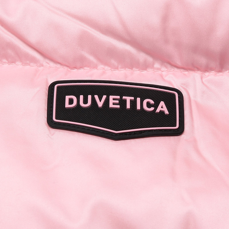 Duvetica Long Sleeved Hooded Down Jacket In Pink