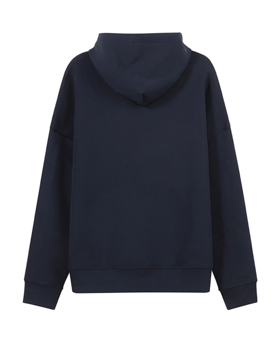 Emporio Armani Embroidered-logo Drawstring Hoodie In Black