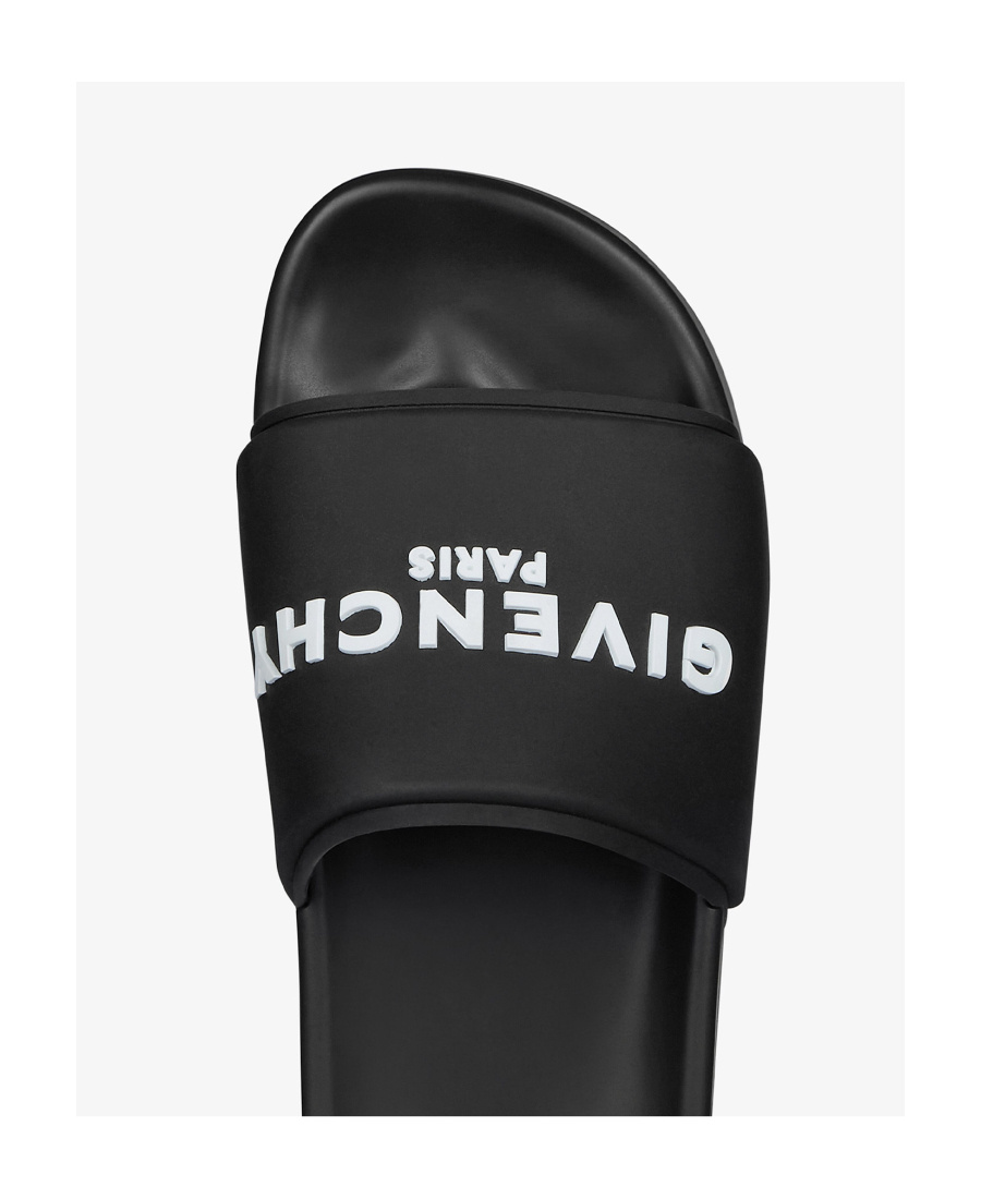 Givenchy Logo-embellished Flatform Slides In Black
