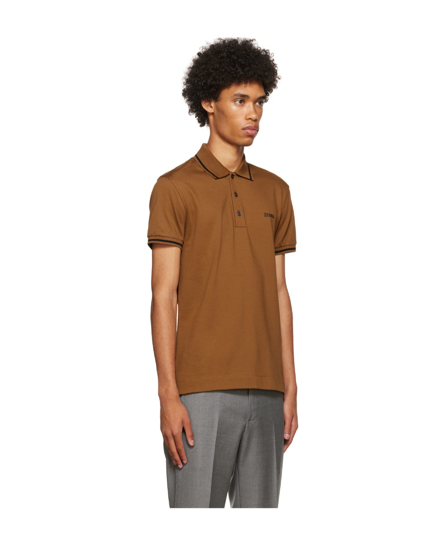 ZEGNA LOGO-EMBROIDERED POLO SHIRT 