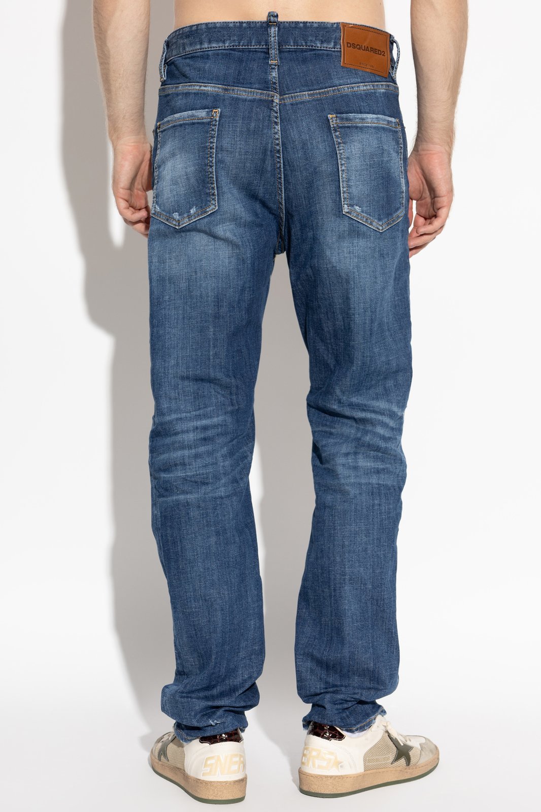 Dsquared2 Stretch Cotton Skater Jeans In Blue