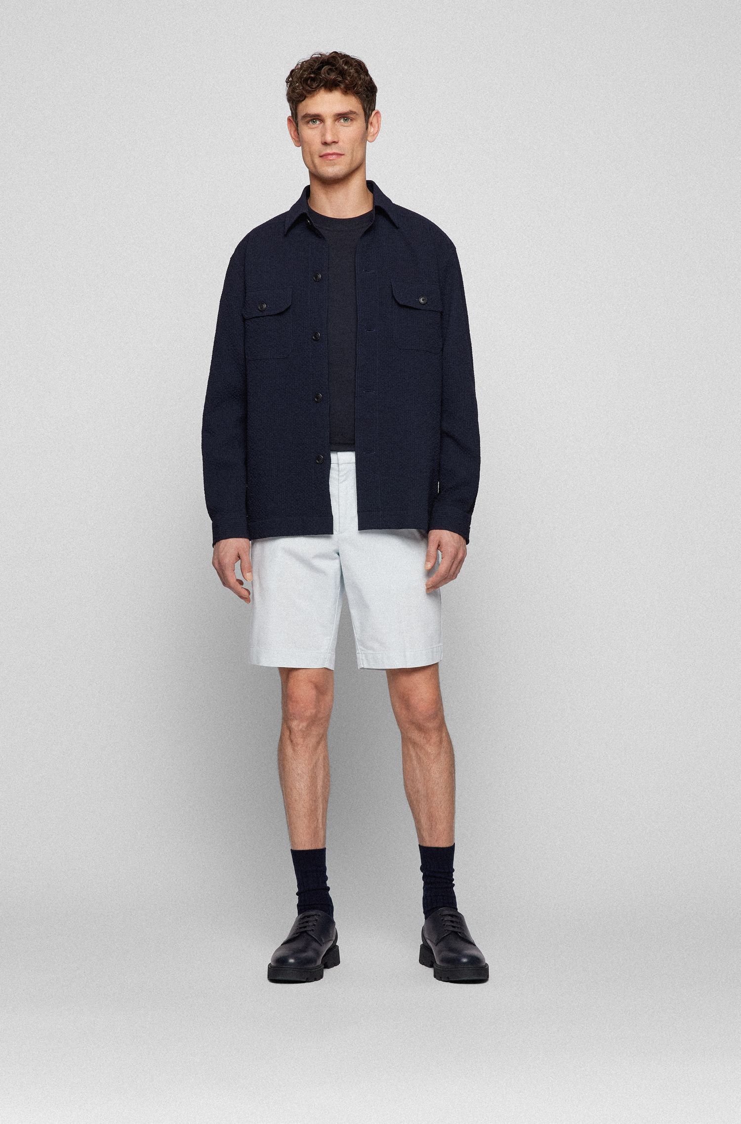 Hugo Boss Mid-waist Shorts In White