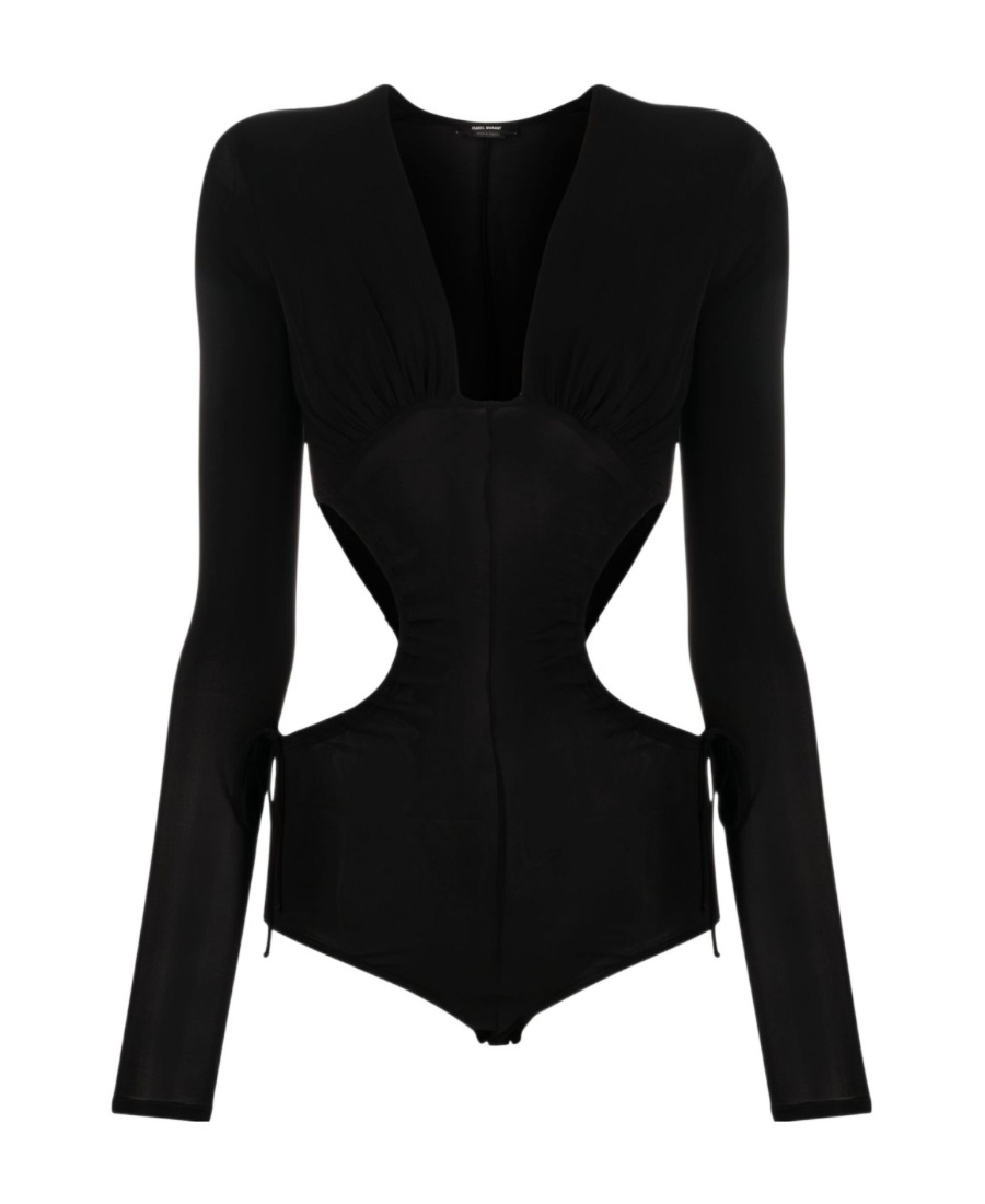 Isabel Marant Cut-out Stretched Bodysuit In Black