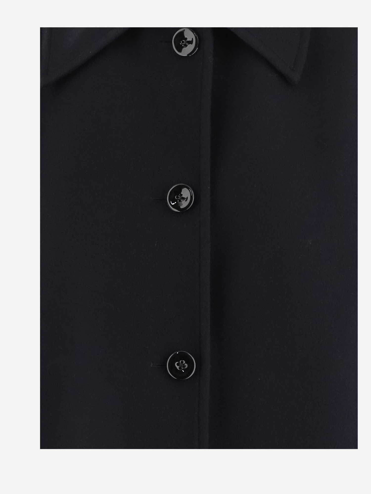 Jil Sander Wool Blazer With Collared Neck And Long Sleeves In Black