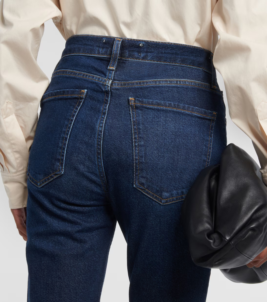 Agolde Nico Boot High-waisted Denim Trousers In Black