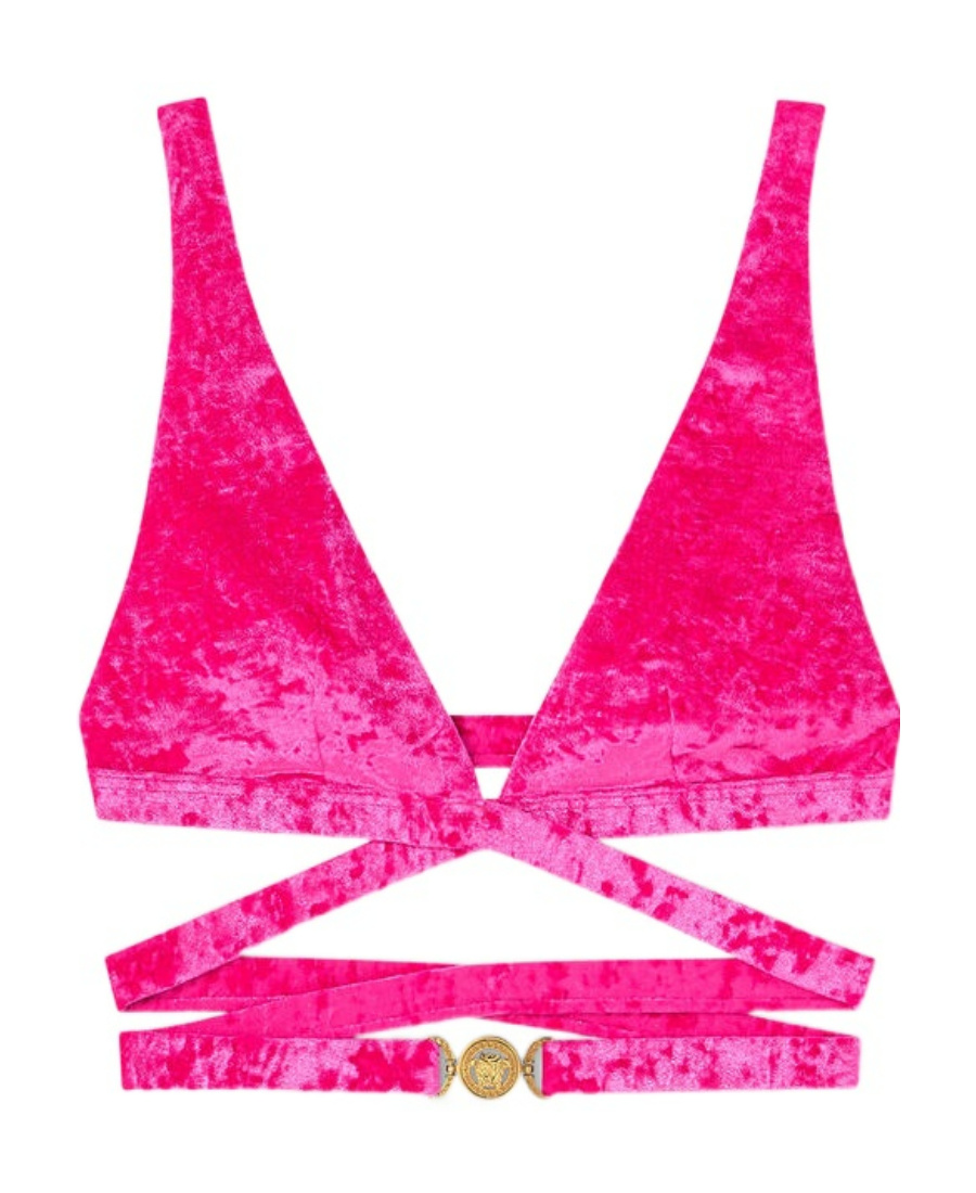 Versace Medusa Bikini Top In Purple