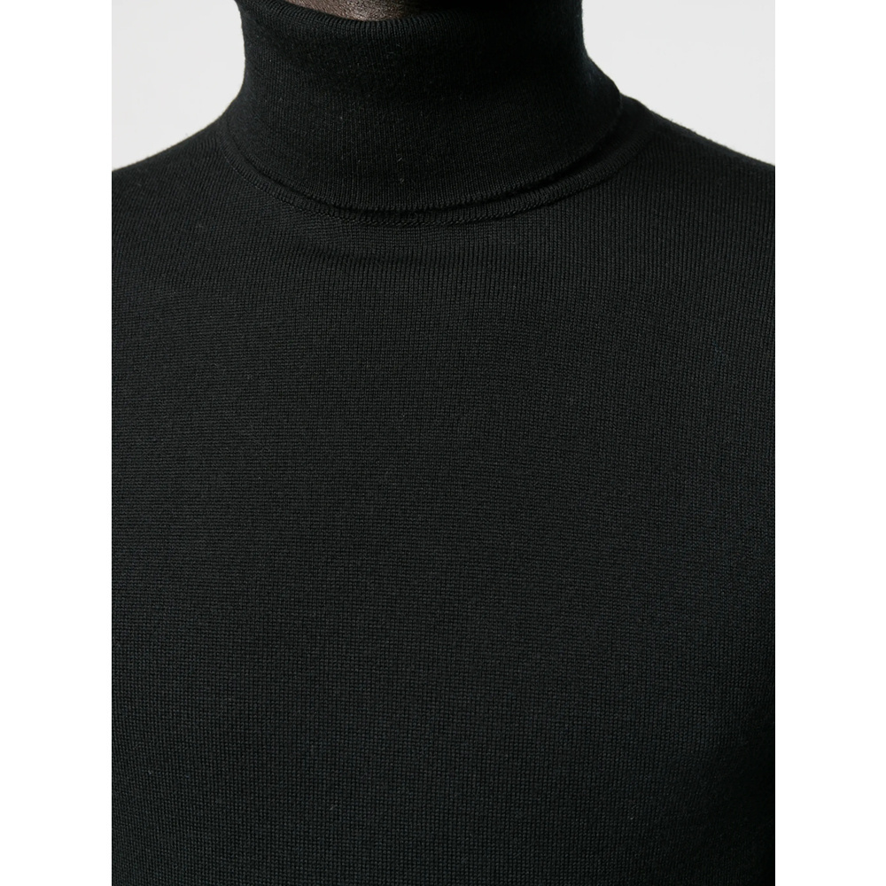 John Smedley Turtleneck Wool Sweater In Black