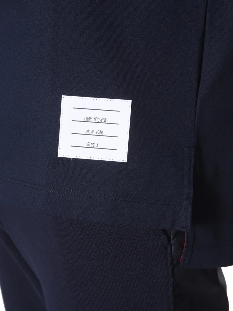 Thom Browne Logo-patch Short-sleeve T-shirt In Black