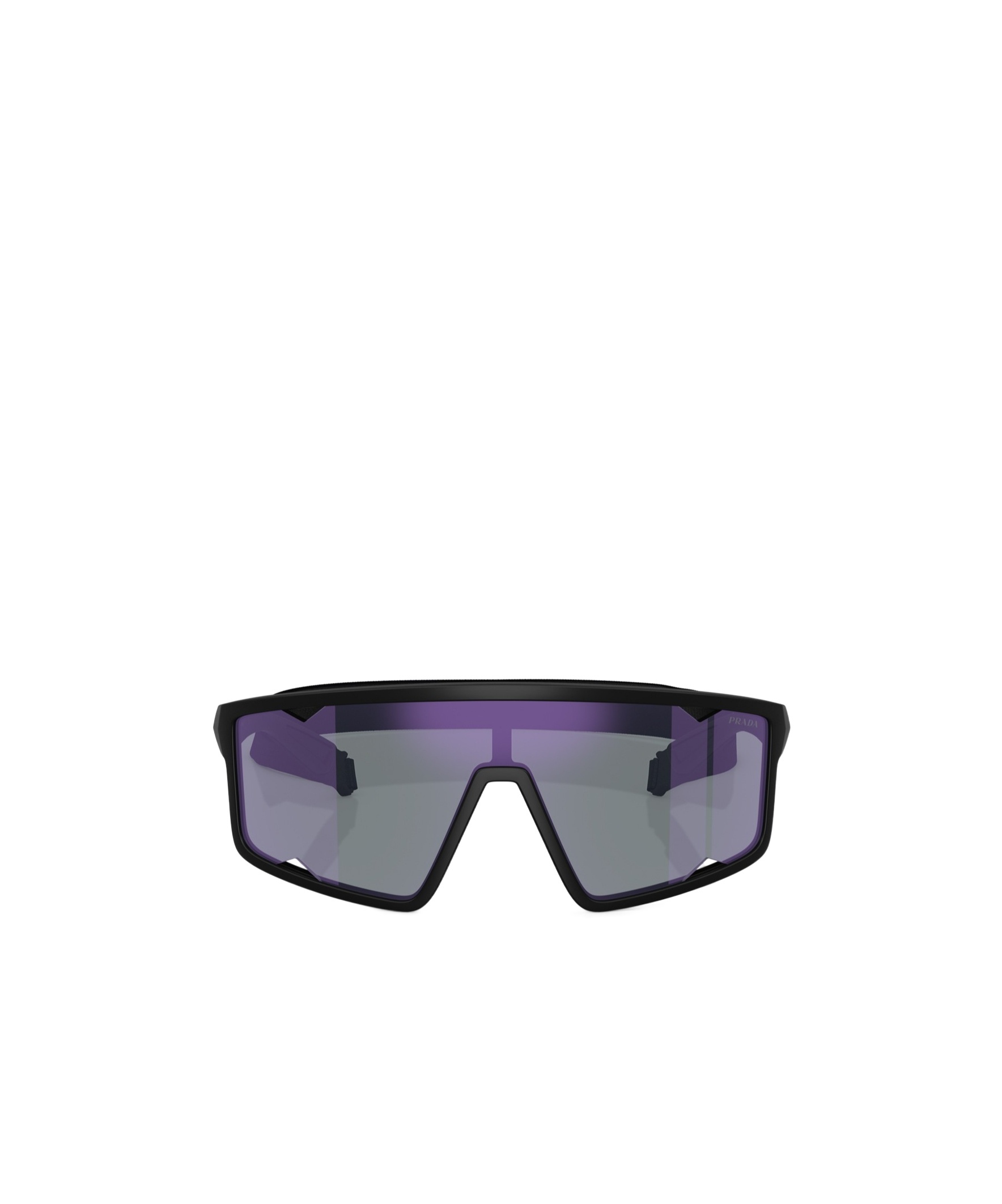 Prada Ps A03s 141mm Mirrored Rectangular Sunglasses In Matte Black