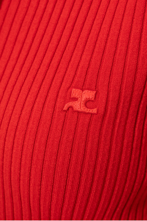 Courrèges Red Viscosa Blend Polo Shirt In Red