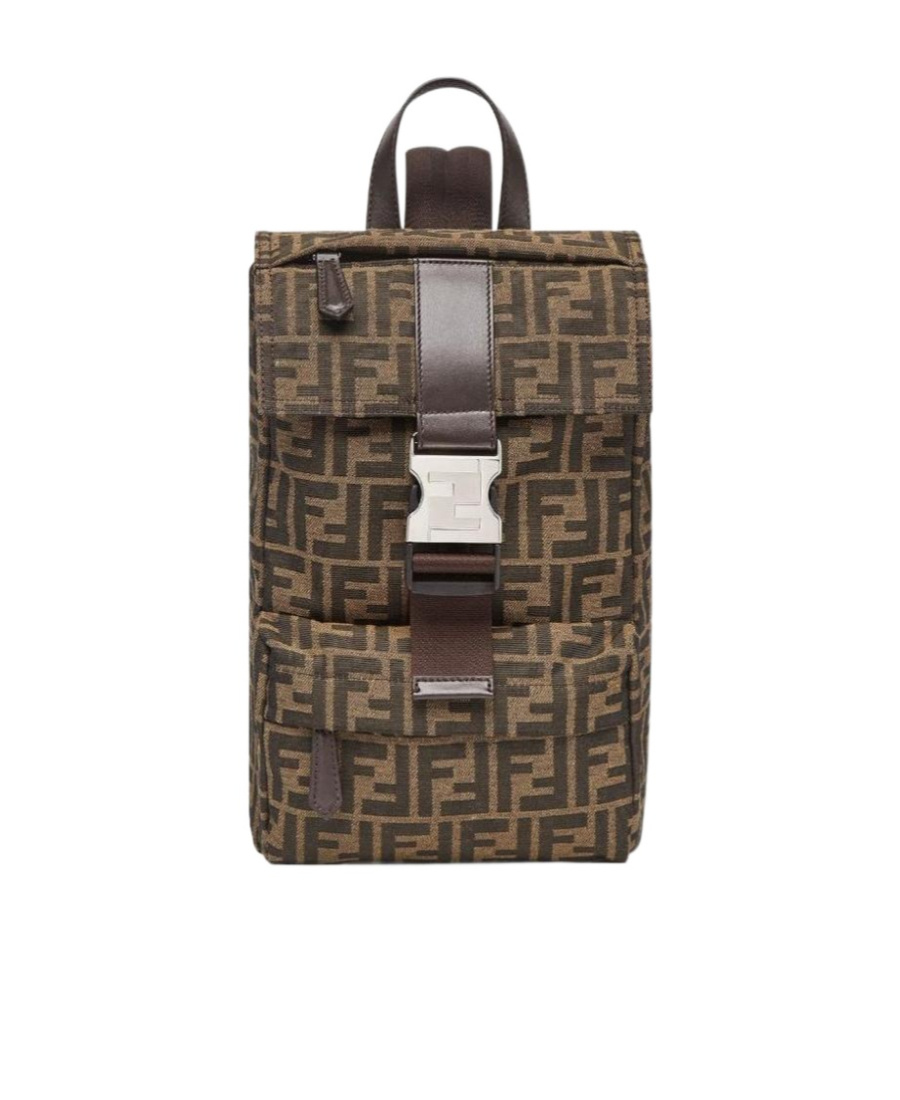 Fendi Monogram-print Backpack In Brown
