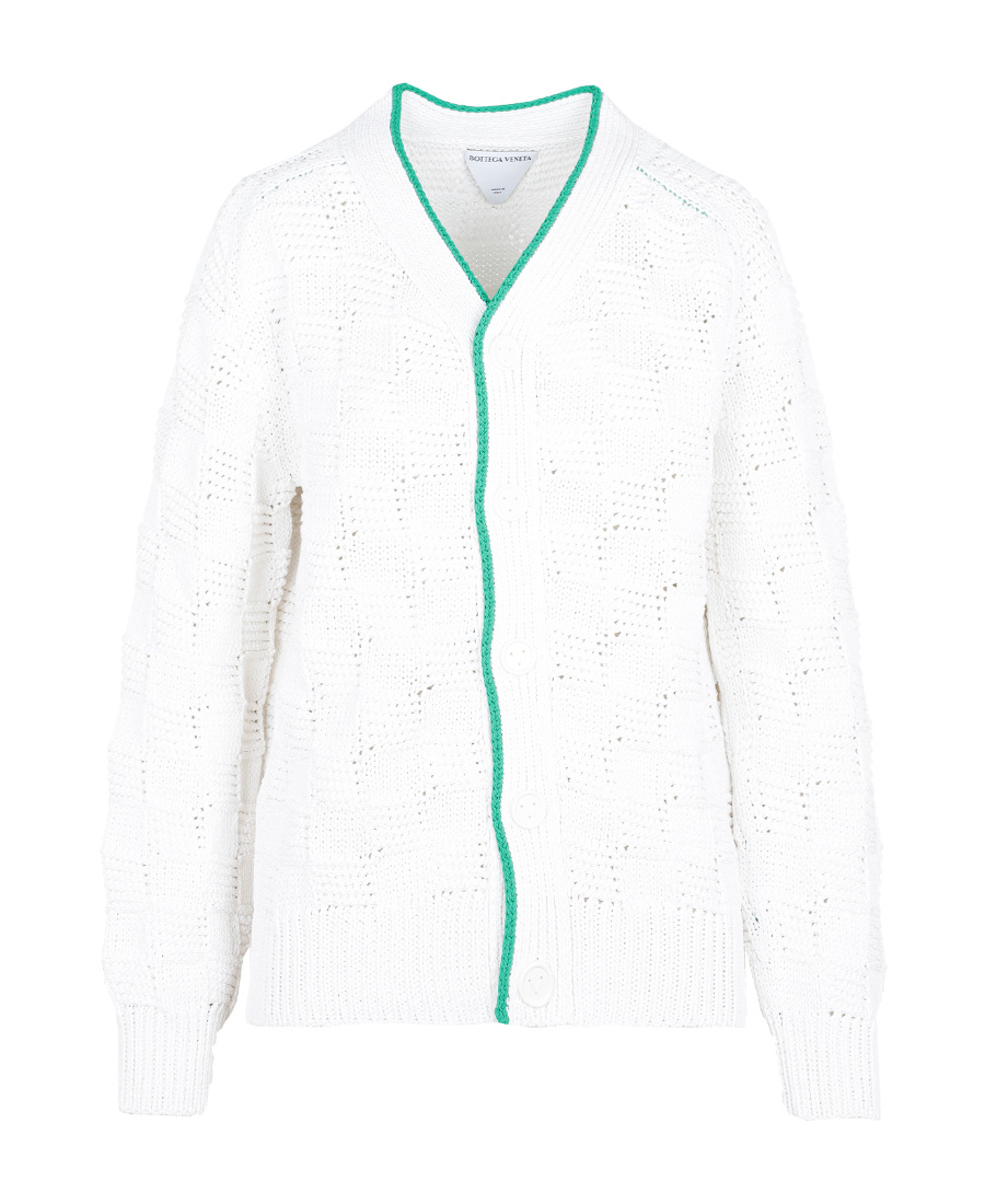 Bottega Veneta V-neck Knitted Cardigan In White