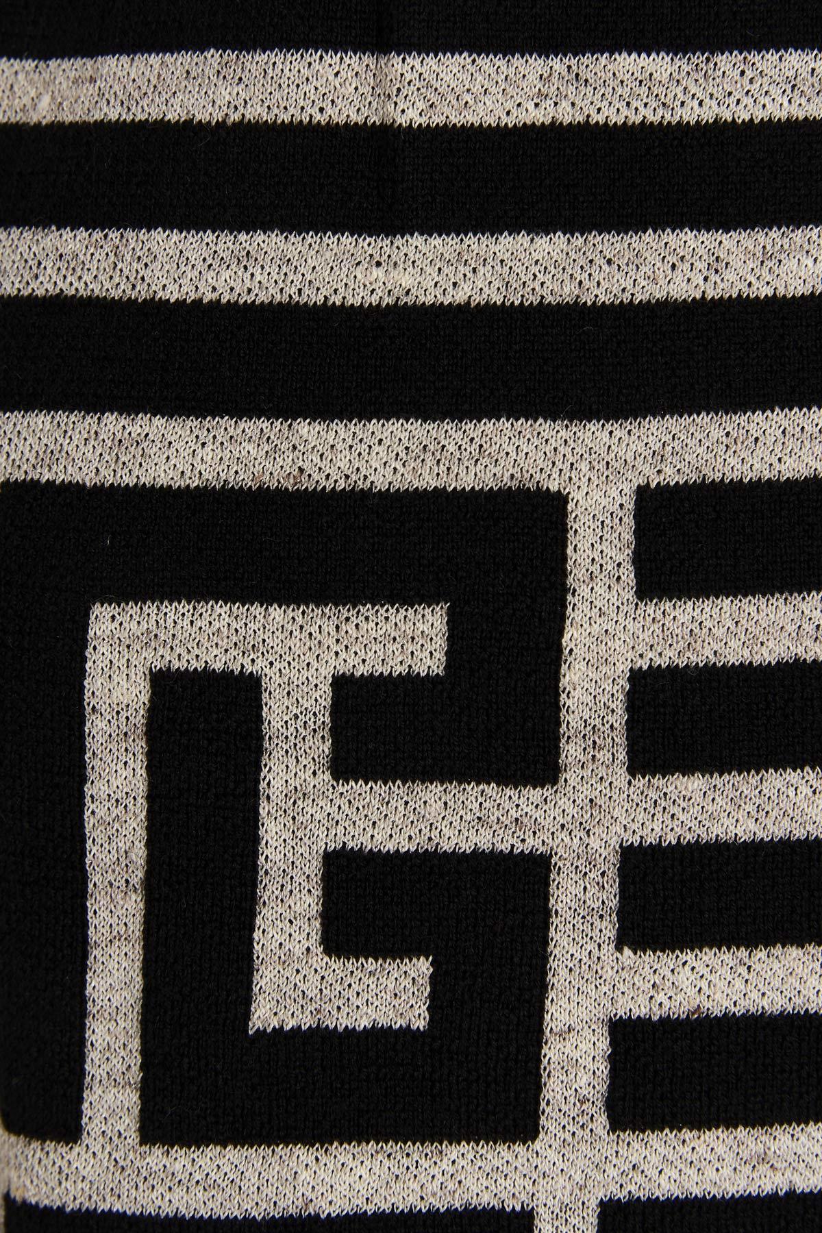 Balmain Monogram-jacquard Wool Shorts In Black
