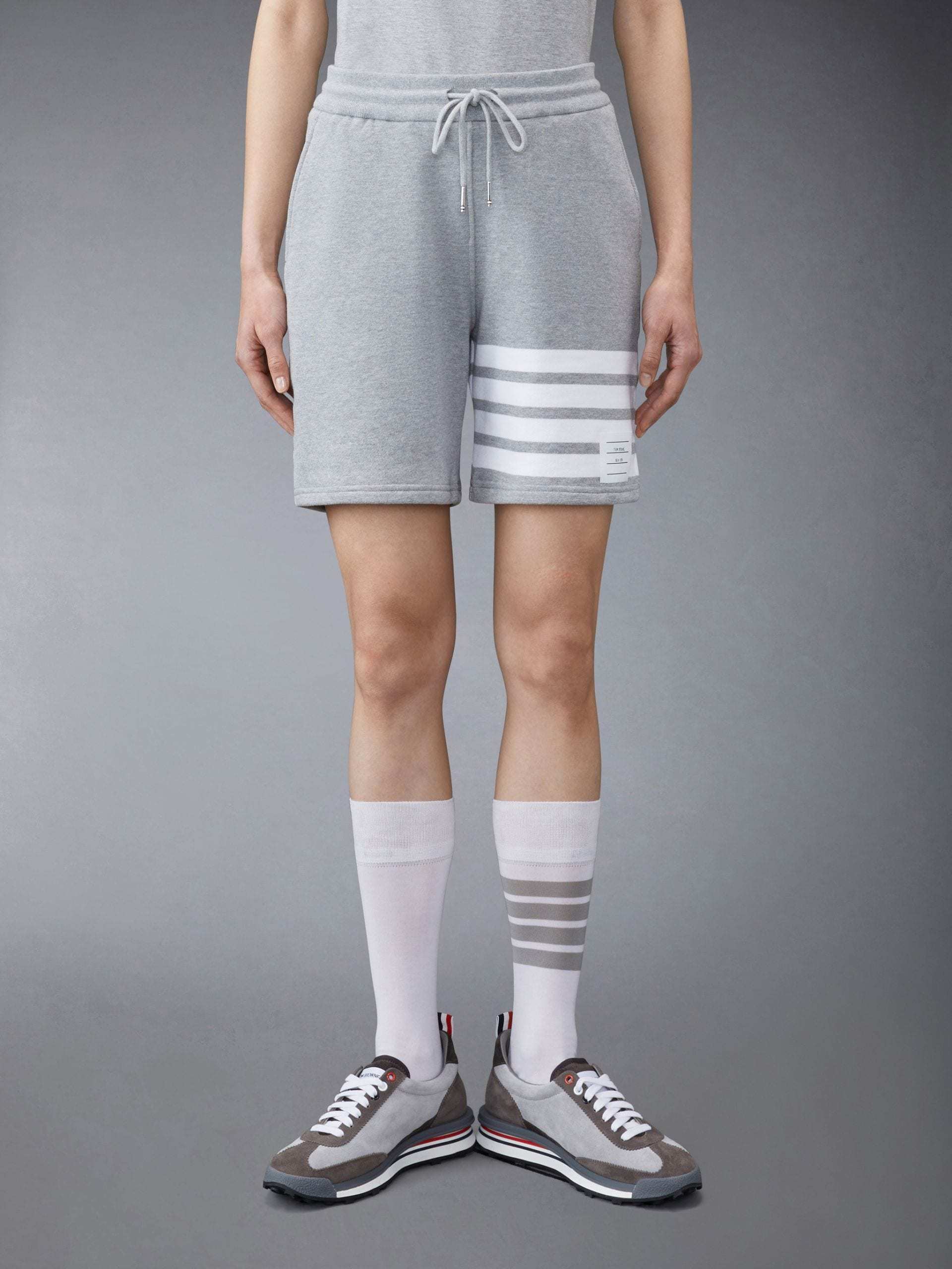 Thom Browne 4-bar Stripe Track Shorts In Gray