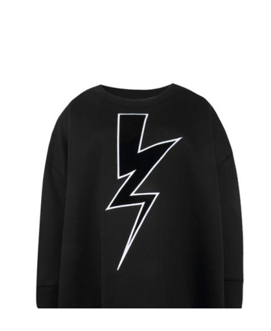 Neil Barrett Lightning Printed Sweater In Black