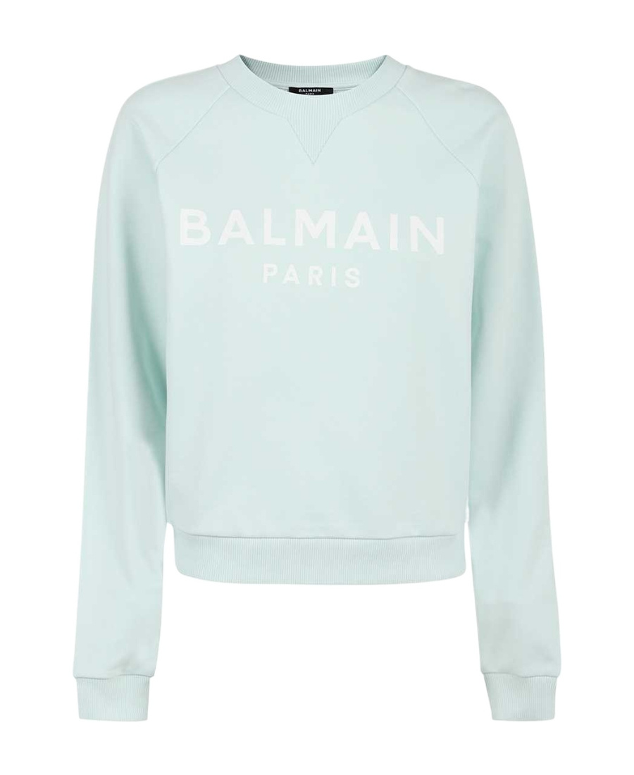 BALMAIN ECO-DESIGNED COTTON SWEATSHIRT WITH BALMAIN LOGO PRINT 