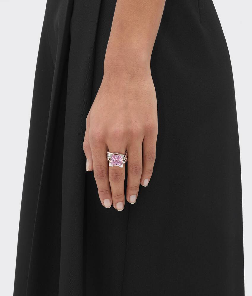 Bottega Veneta Logo Ring In Multicolor