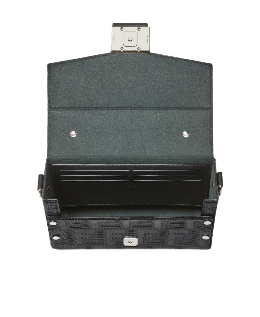 Fendi Baguette Soft Trunk Messenger Bag In Black