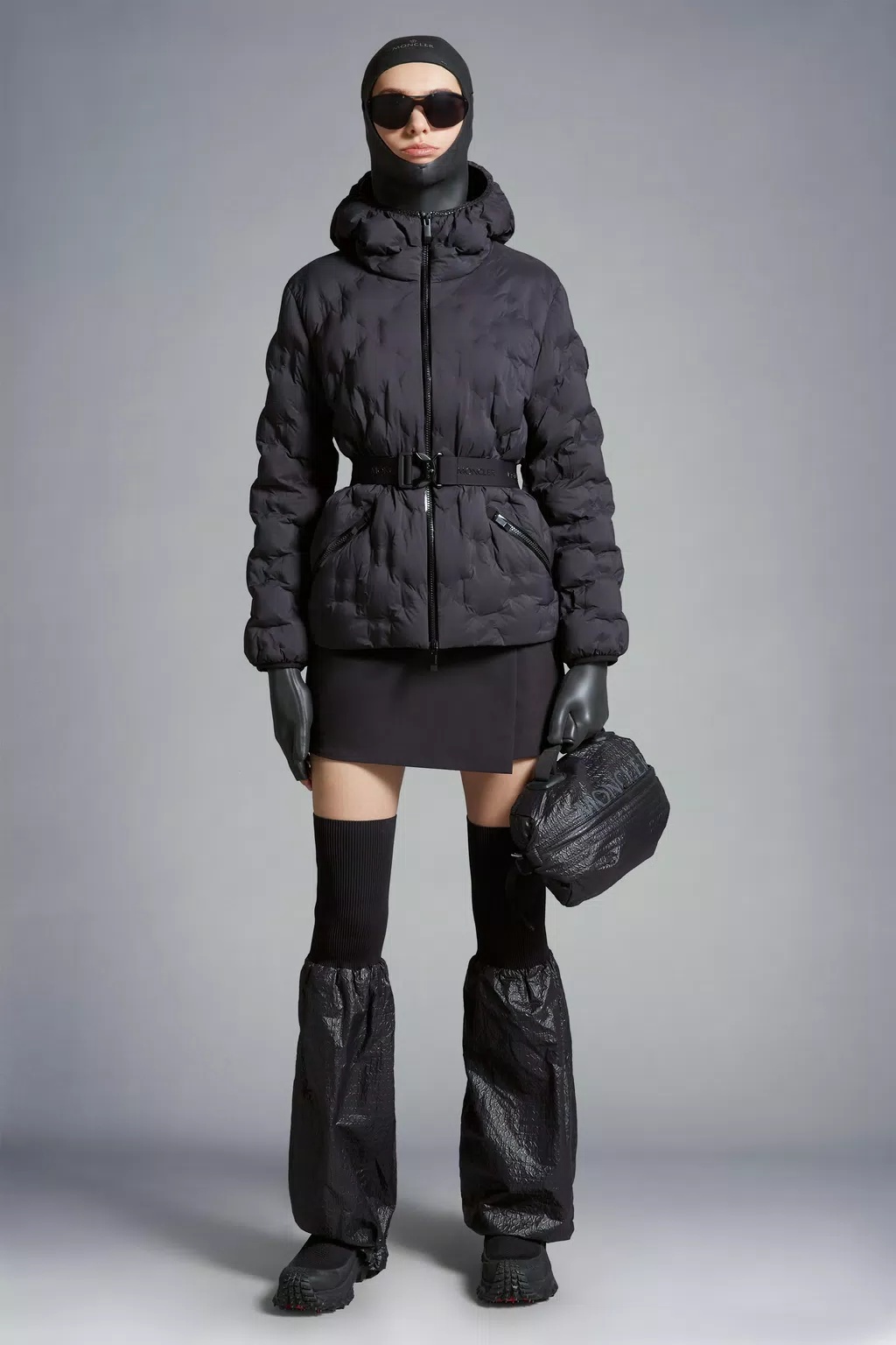 Moncler Adonis Belted Down Jacket In Black