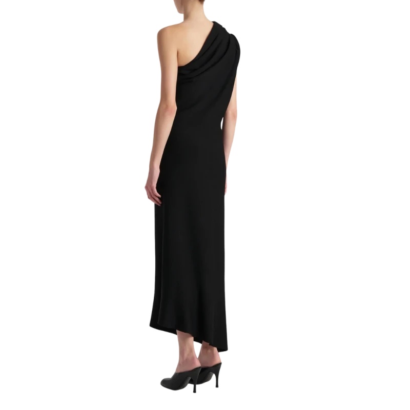 Khaite Coast Asymmetric Dress In Black