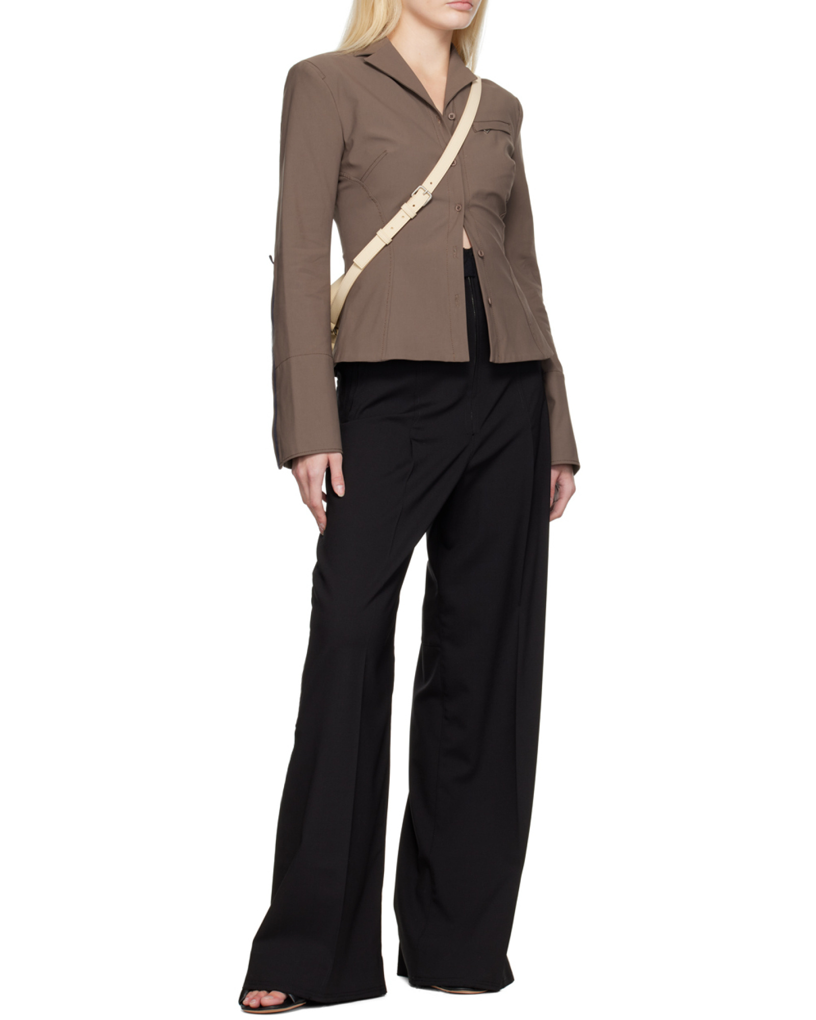 Jacquemus Crema Fitted Buttoned Jacket
