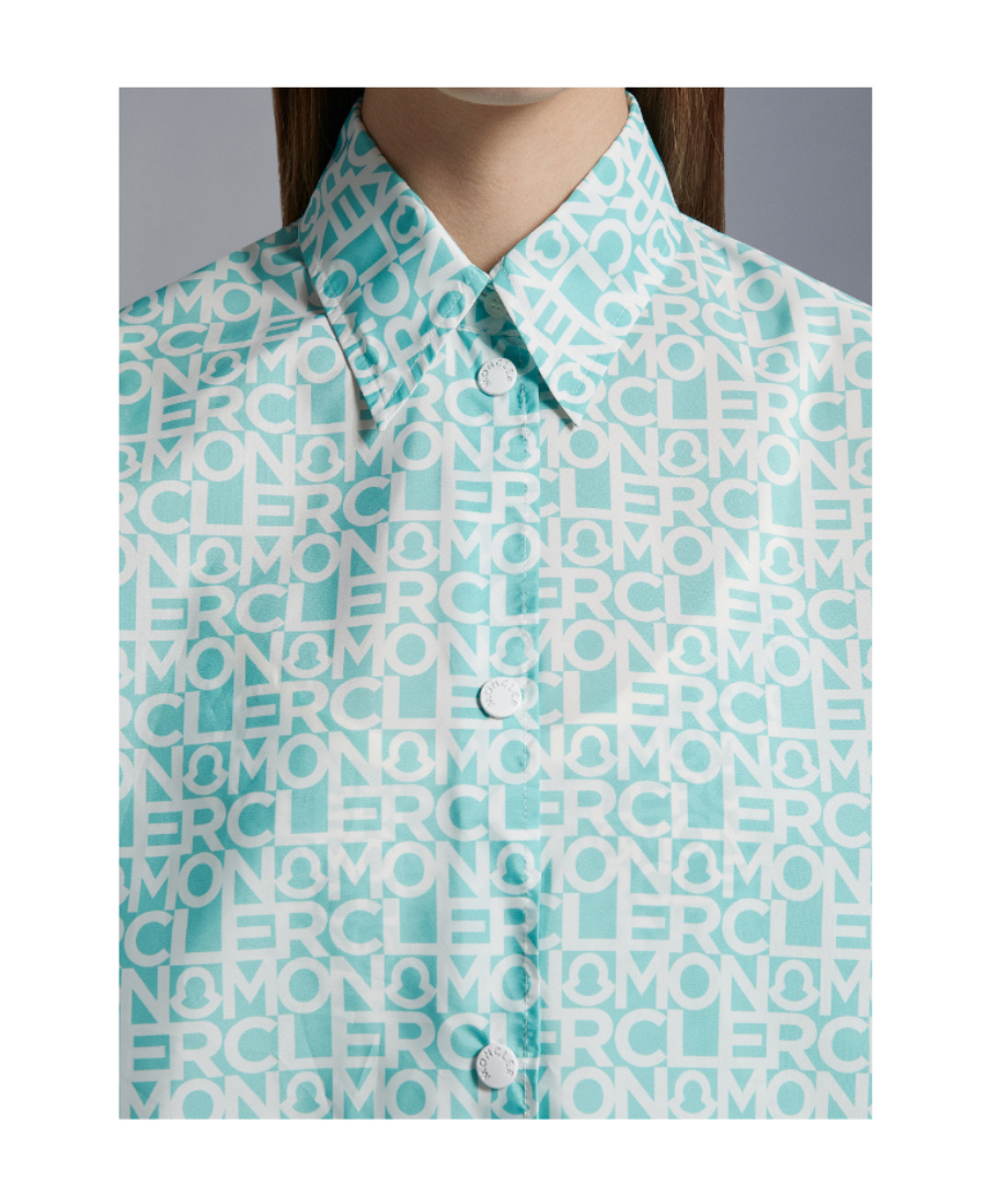 Moncler Woman Shirt Turquoise Size 2 Polyester In Blue