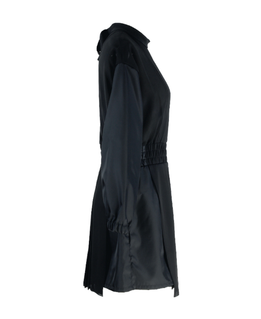 Prada Stand-up Collar Dress In Black