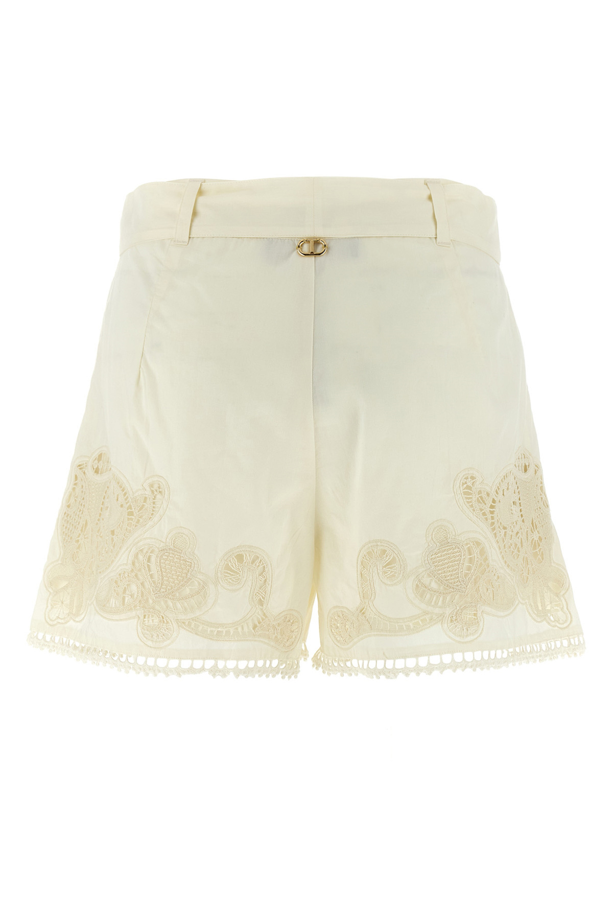 Twinset White Macram Shorts