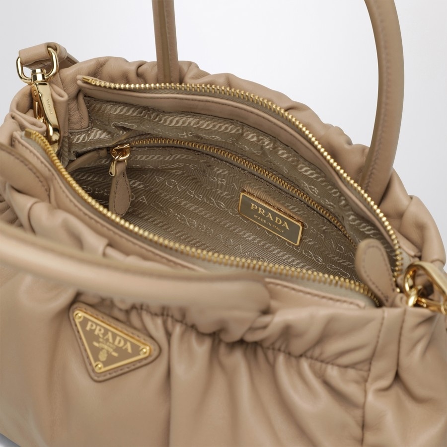 Prada Double Handle Shoulder Bag In Neutral
