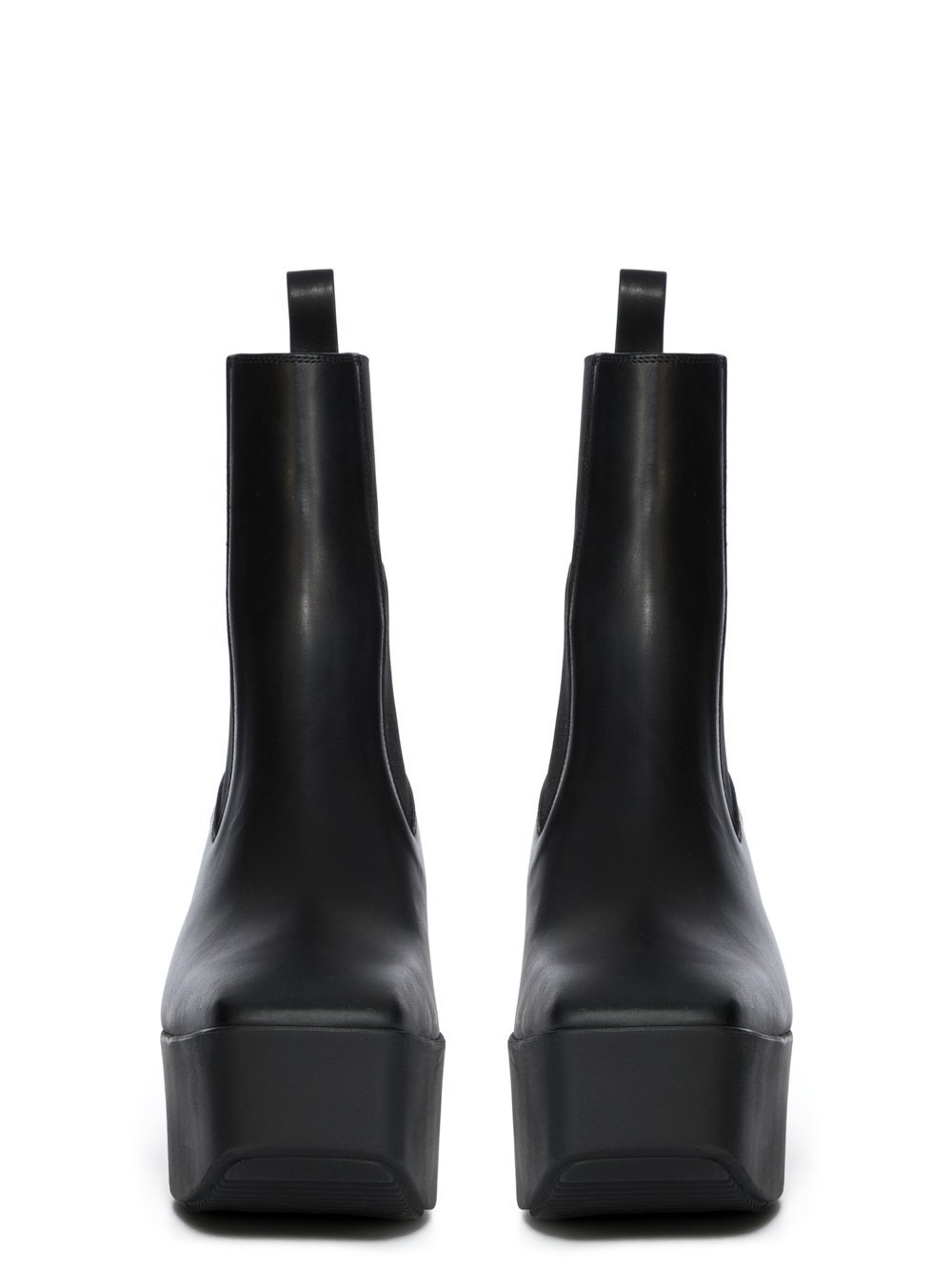 Rick Owens Black Concordians Sliver Platform Beatle Chelsea Boots In Black