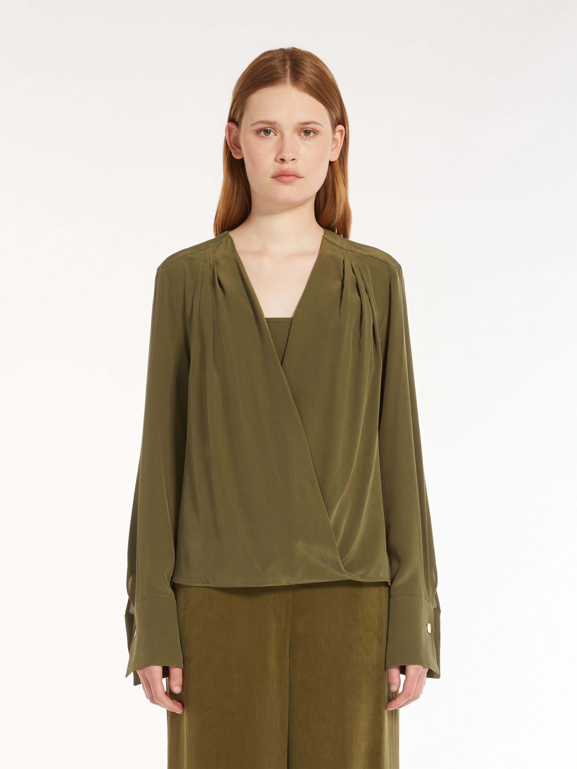 Max Mara Studio Shirt Woman Green In Green