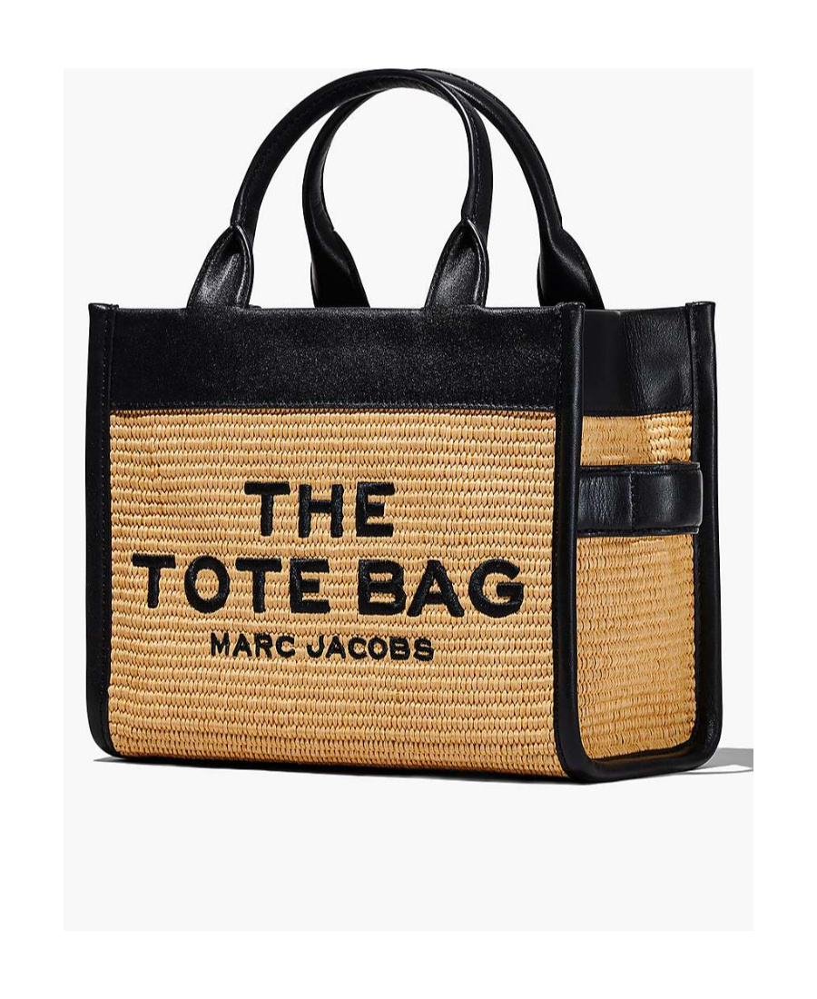 Marc Jacobs Mini Woven-raffia Tote Bag In Nude