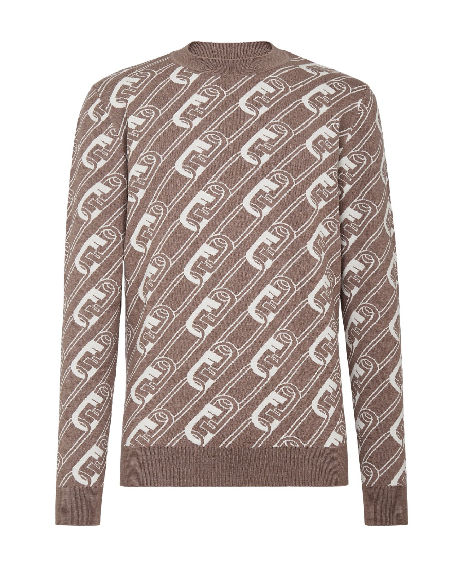 Fendi Ff-chain Knit Jumper In Multicolor