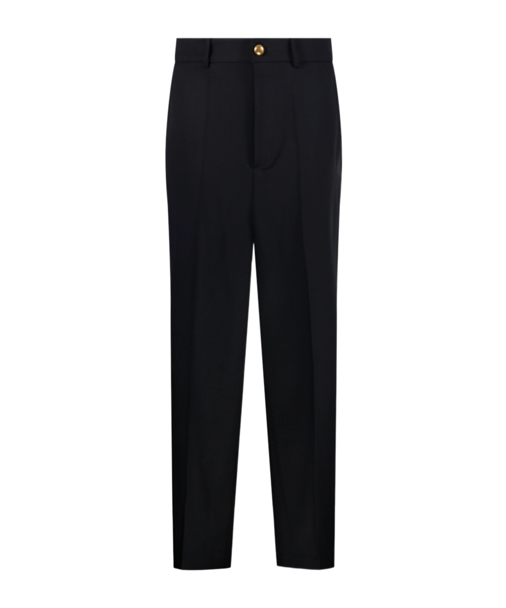 P.a.r.o.s.h Buttoned Pocket-embellished Trousers In Blue