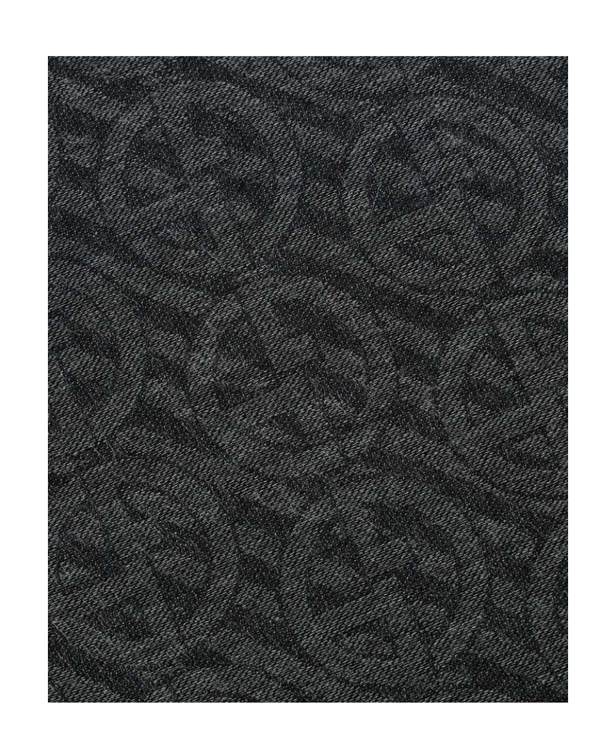 Giorgio Armani Dark Gray Logo Scarf In Black