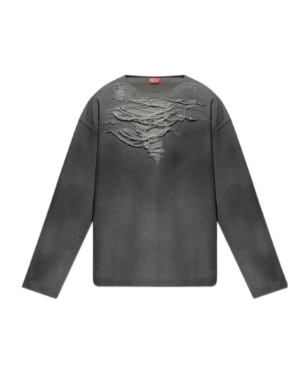 Diesel Men's Runway Distressed Chest Sweater In Black