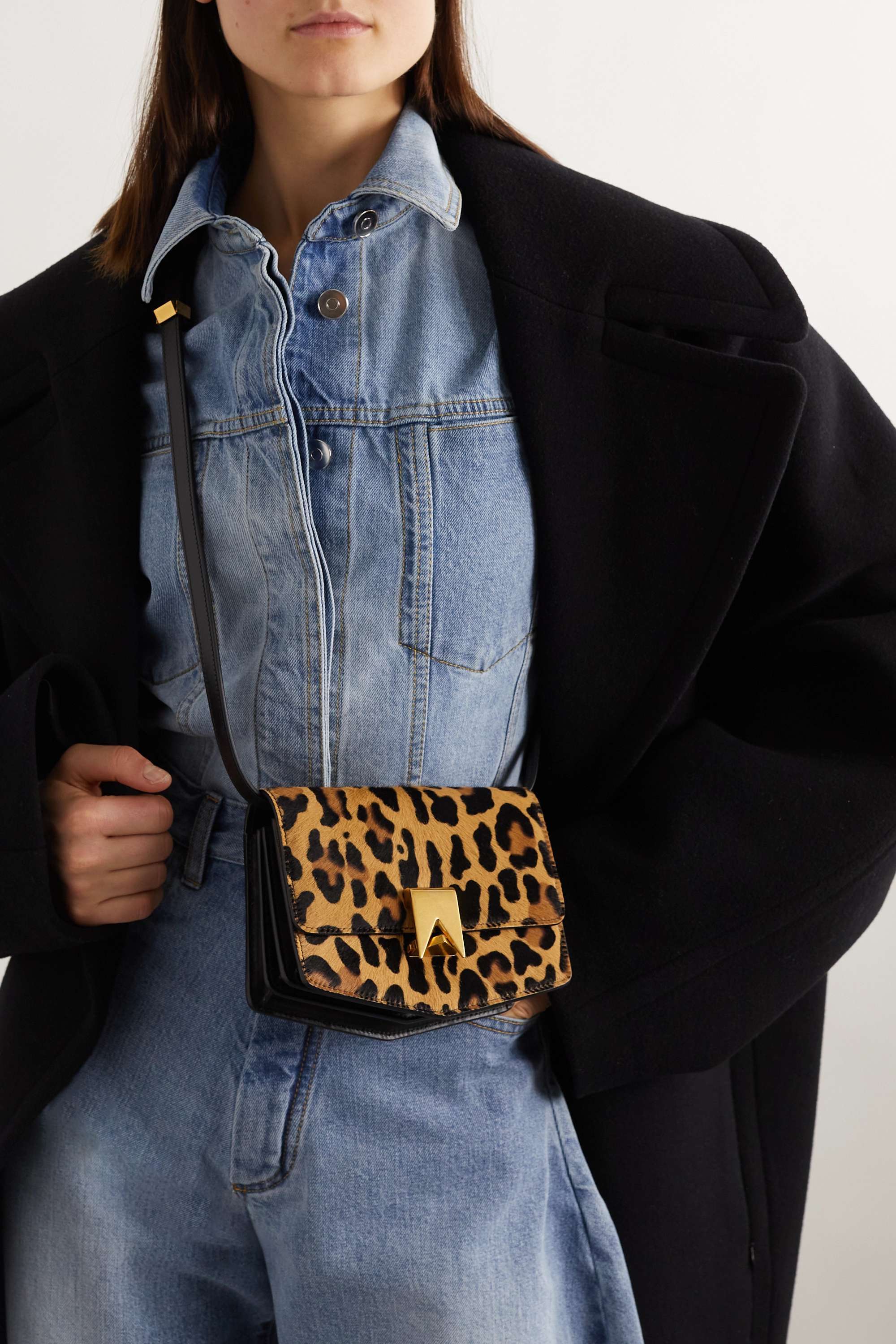 Alaïa Le Papa Leopard-print Shoulder Bag In Black