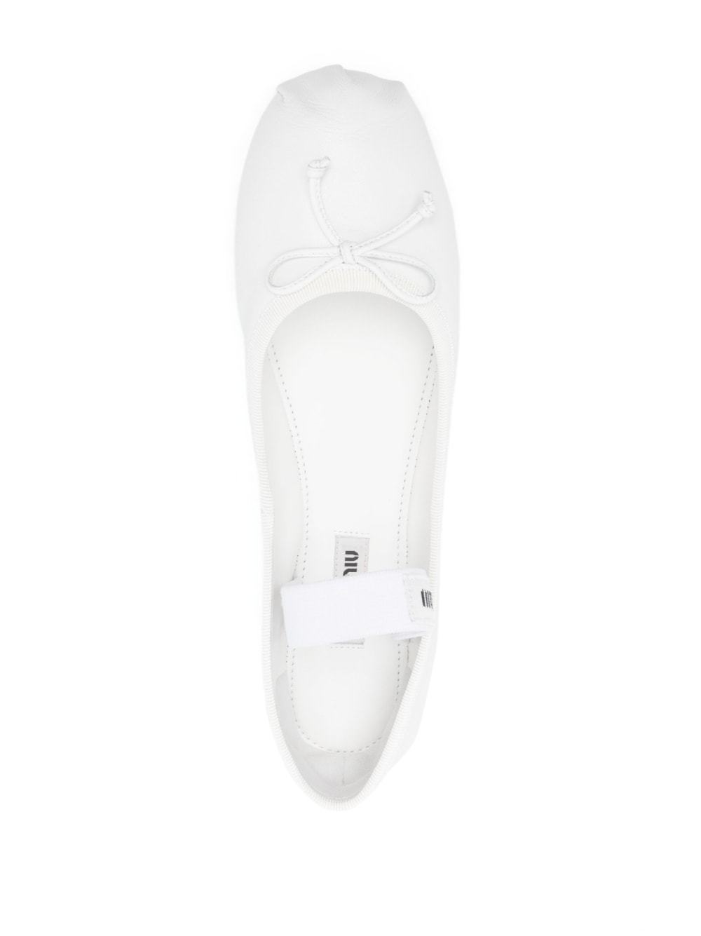 Miu Miu Leather Mary Jane Ballerina Flats In White