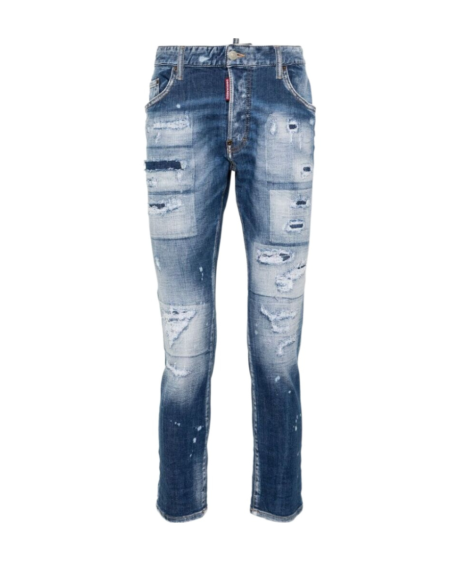 Dsquared2 Dsquared Men Stretch Denim Skater Jeans In Blue
